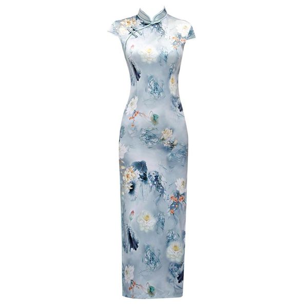 

новый год сбора винограда китайского типа qipao длинные ручной работы кнопка cheongsam платье женщин мандарин воротник традиционные платье р, Red