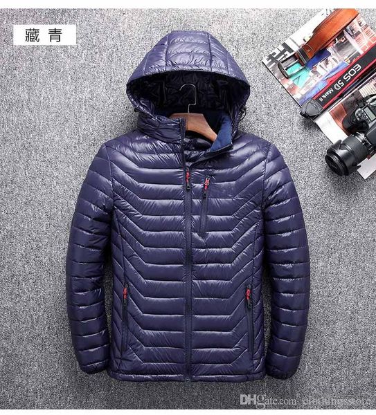 

brand classic ultralight down jacket casual wild jacket comfortable lightweight hooded jacket fashion trend parka outdoor comfortable cardig, Black