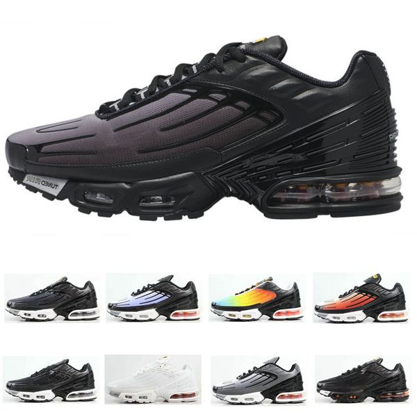 

plus iii 3 tn tuned mens running shoes 2019 tns chaussures rainbow triple black white sports trainers designer sneakers ing
