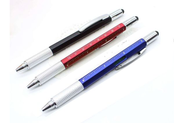 

new creative multifunctional screwdriver tool caliper spirit level scale ball ballpoint pen gift tool school office supplies, Blue;orange