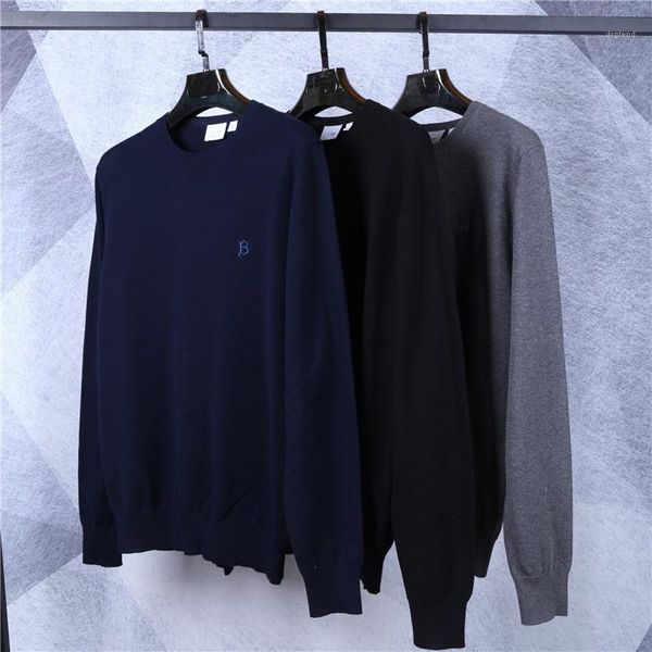 

письмо вышивка мода пуловер maglione роскошный длинный рукав сплошной цвет вязальщик мужской дизайнерский свитер, White;black