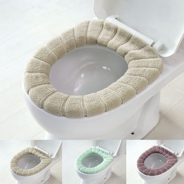 

washable bathroom toilet seat filling soft warmer mat cover pad cushion
