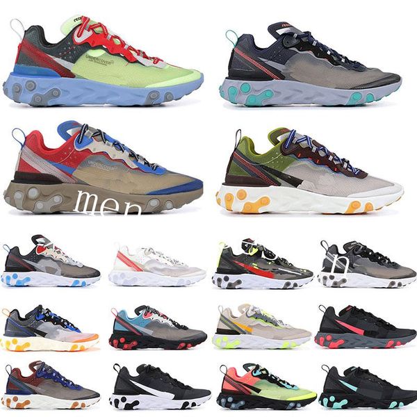 

2020 react element 87 55 running shoes for men women light bone triple black bred hyper pink mens trainers sports sneakers runner tentfour