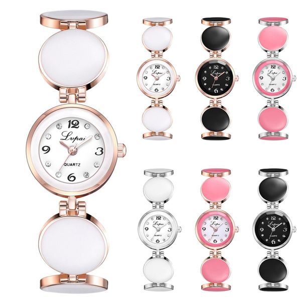 

2019 new fashion alloy band quartz analog round dot bracelet watch ladies elegant wristwatch women dress watches with battery, Slivery;brown