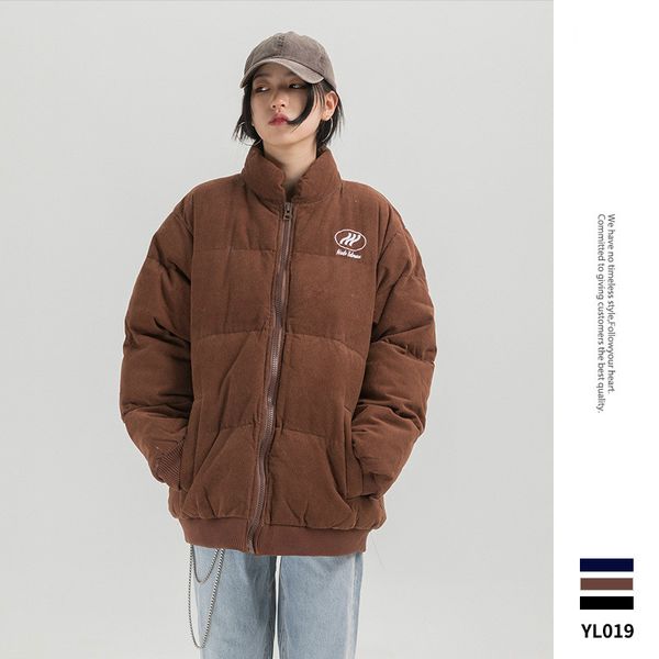 

tide brand оригинал innovative американского стиль heavyweight несложной вышивка мужской пара вельвет толстые пальто куртка, Black