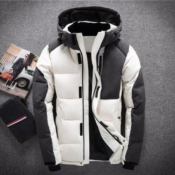 

03winter men's down hoodie white duck down north jacket parka windproof ski warm jacket outdoor leisure hooded sportswear face 8006, Black