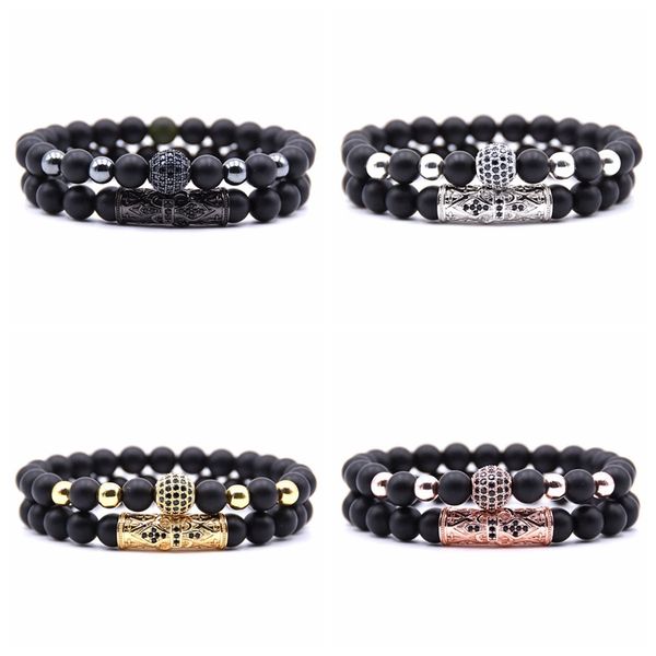 

natural stone bracelet set men and women couple girlfriends fashion pop treasure jewelry, Black