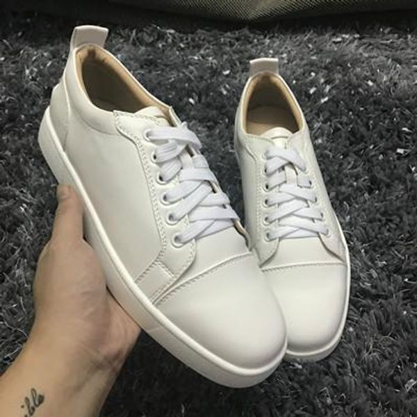 

brand low flats shoes spikes flats shoes red bottom for men and women leather sneakers party designer casual shoes mh189602, Black