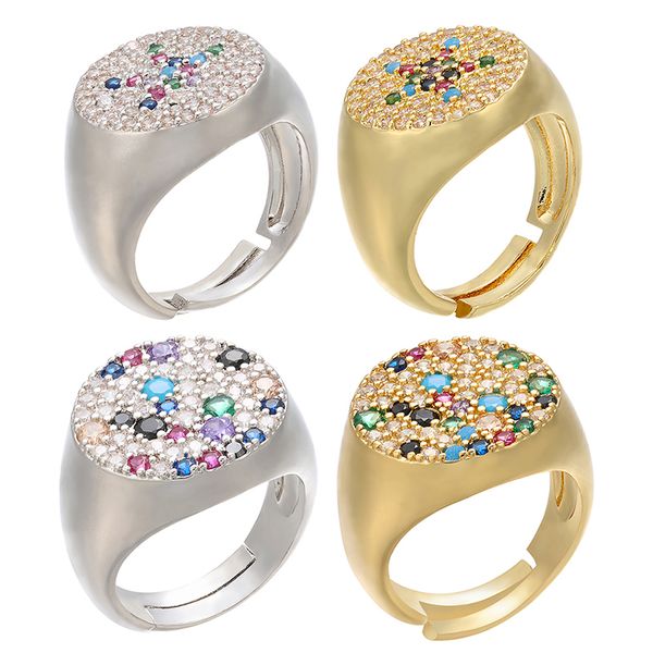 

zhukou 21x23mm exquisite ring engagement handmade crystal wedding rings for women girls friend birthday presents, Golden;silver