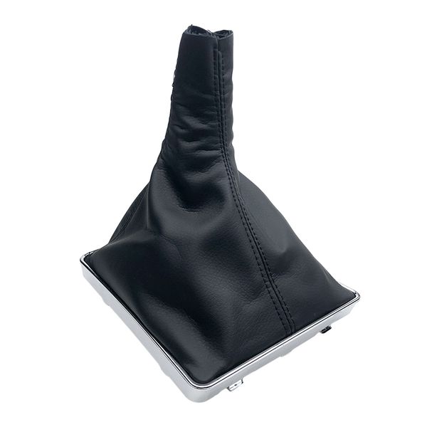 

white / black stitch gear shift knob leather boot cover collar case for astra iii h 1.6 vauxhall 2004 2005 2006-2010