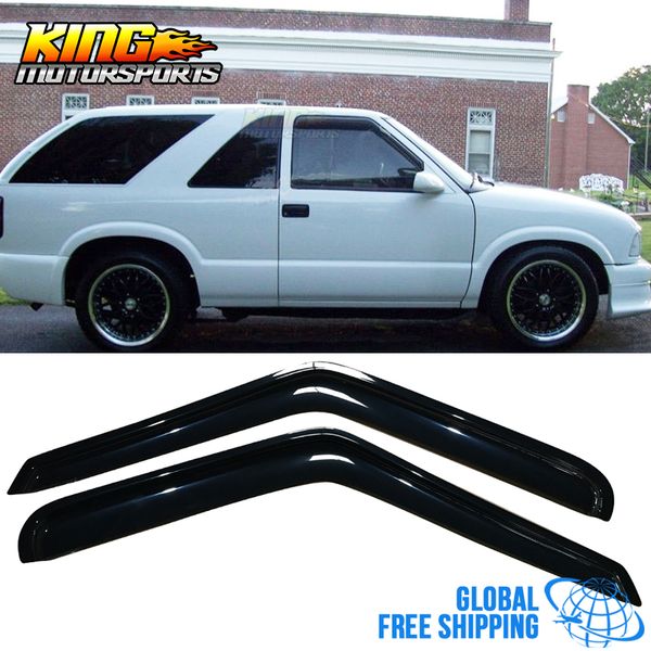 

fits 94-05 chevy s10 gmc s15 sonoma isuzu acrylic window visors 2pc set global ing