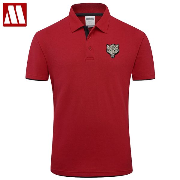 

Mydbsh Brand Clothing 2018 Men 'S Wolf Polo Shirt Business &Fashion Solid Short Sleeve Male Breathable Polo Shirts Casual Tops
