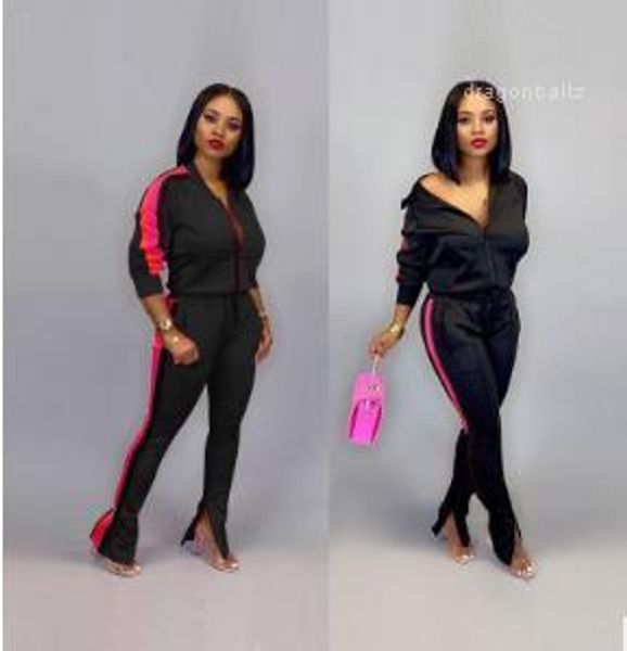 

female clothing cardigan women 2pcs suits long sleeve slim sport womens tracksuits casual solid color, Gray