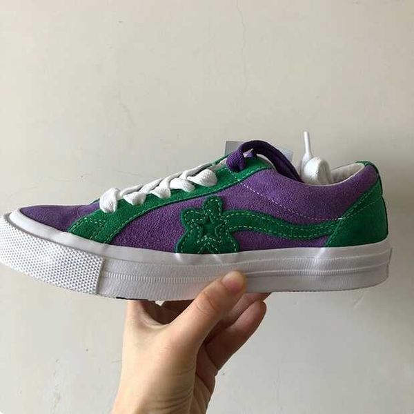 

men ttc creator one star ox golf le fleur canvas shoes womens jelly suede fashion all scarlet green yellow sports walking sneakers 35-44