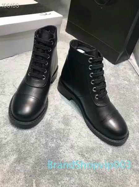 

ang star trail ankle boots leather fashion luxury womens designer booties classic chunky heel martin boots women desert boots shoes, Black