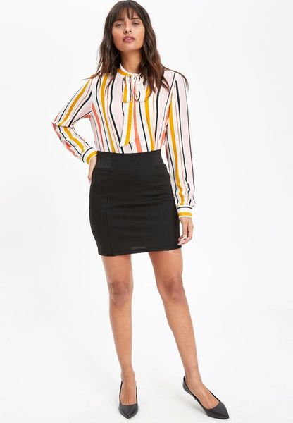 

defacto woman knitted skirt-k8676az19sp, Black