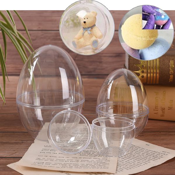 

1pc christmas tress hanging decorations ball transparent open egg shape plastic clear ornament kids favors party supplies