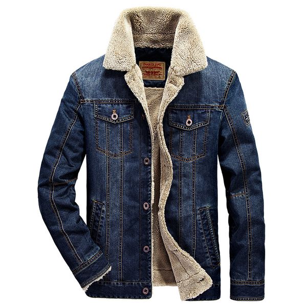 

2019 new style denim jacket men's cotton padded clothing casual large size plus velvet jacket men's outerwear 66009a, Black;brown