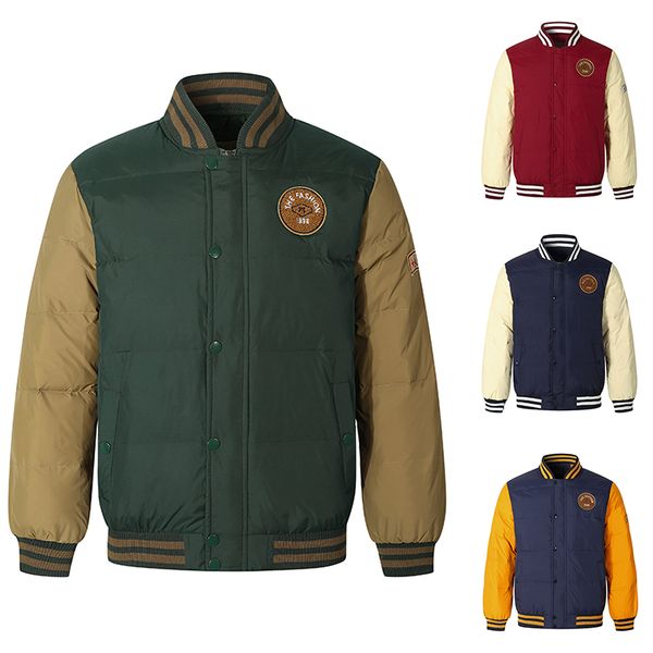 

markyi 2020 new campus style winter jacket men breathable button long sleeve snow parka men, Black
