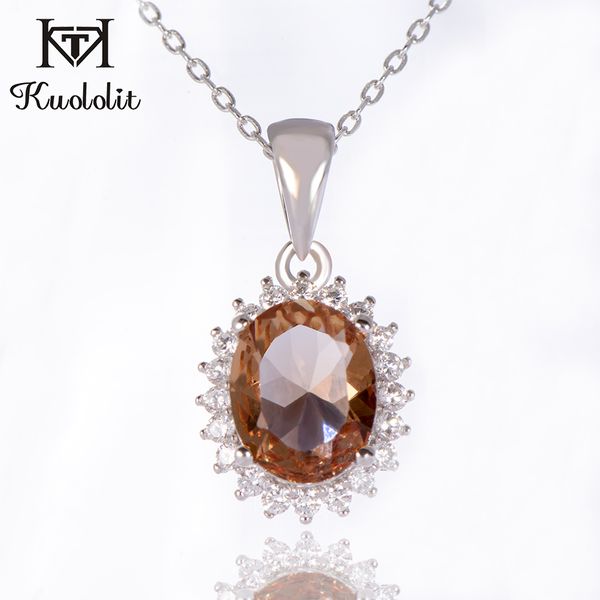 

kuololit zultanite gemstone pendant for women solid 925 sterling silver color change diaspore oval stone necklace fine jewelry