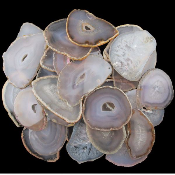 

10pcs wholesale gray stripes onyx agates slice orm pendant beads size:(70mm-105mm)x 5mm ca180608, Silver