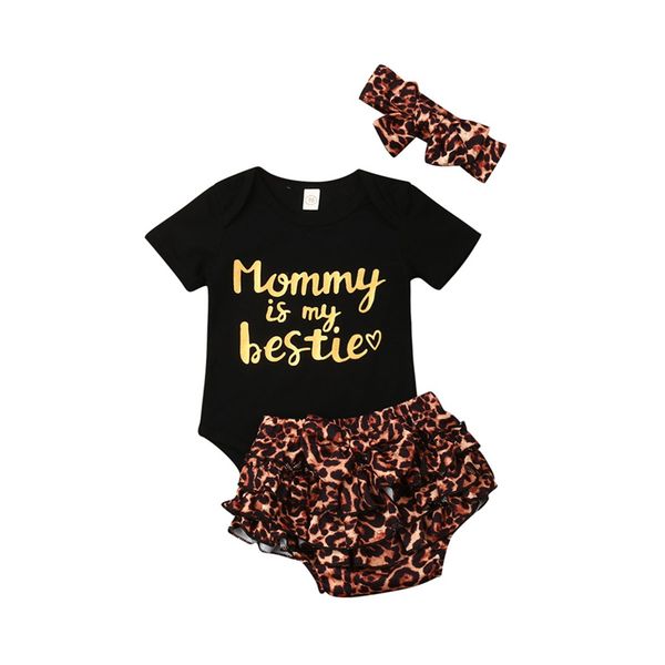 

toddler newborn baby girl clothes summer short sleeve letter romper floral print shorts headband outfits baby kleding meisje, White