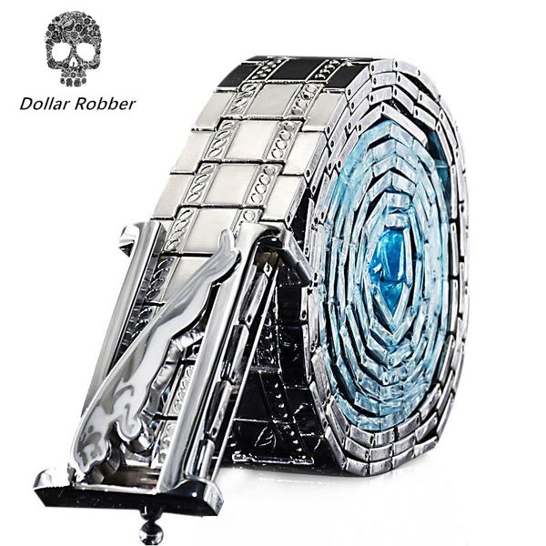 

men's belt metal stainless steel belt smooth buckle chain waist belts for men luxury quality designer belts mens designer casual, Black;brown