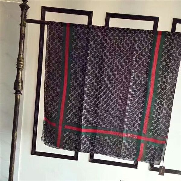 

2019 High-end spring and summer silk shawl elegant brand stripe letters luxury design summer women comfortable wear