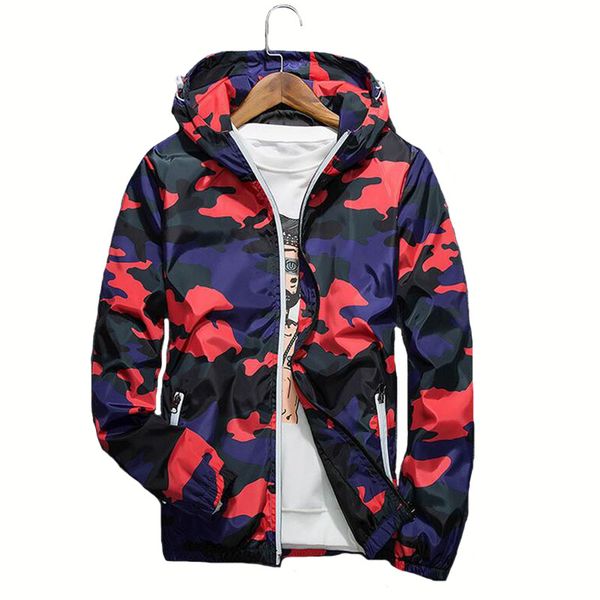 

camouflage hiking jacket men's casual hooded coat large size jacket clothing men autumn winter warm hooded outdoor sports coat, Blue;black