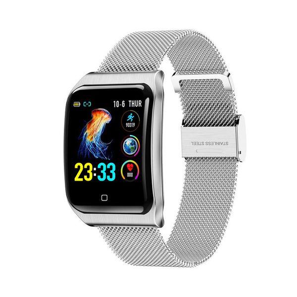 

2019smart watch ip68 waterproof heart rate sports fitness tracker smart bracelet for smartwatch women men, Slivery;brown