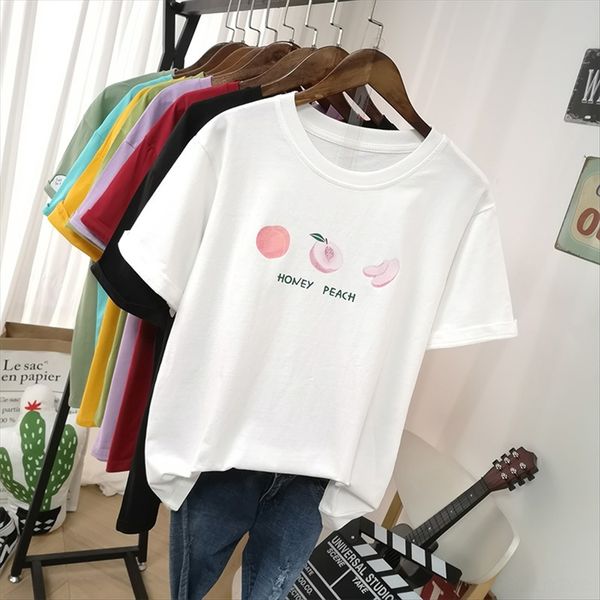 

2020 ins super fire white cotton short-sleeved t-shirt women's loose sports fashion 2020 ins super fire white cotton short-sleeved t-sh