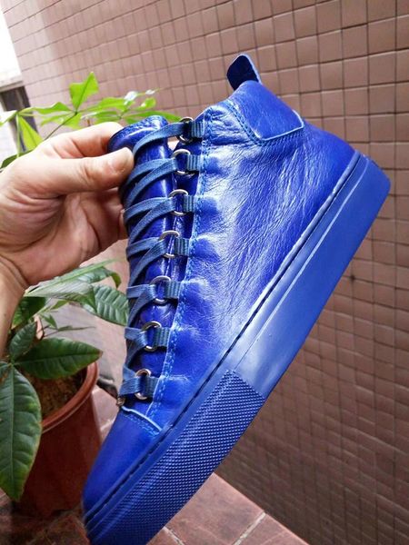 

luxury designe shoes kanye west red bottom flats leather moccasins men women high shoes casual lace up shoes cu07 s6, Black