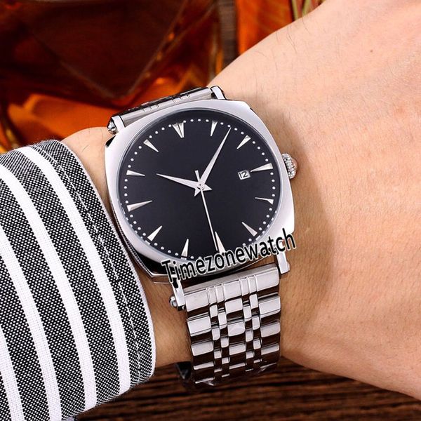 

new historiques american steel case black dial miyota 8215 automatic mens watch steel bracelet (leather strap) timezonewatch e15a1, Slivery;brown