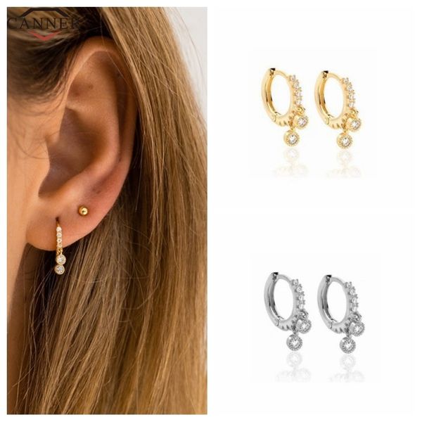 

canner 925 sterling silver hoop earrings for women gold color small circle earrings 2019 lady girl huggie earings gifts h40, Golden