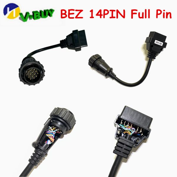 

for be--nz car 14pin full pin cable to obd2 16pin cable obdii connector obd 2 adapter car diagnostic tool 14 pin