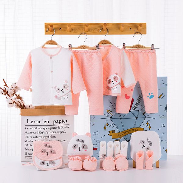 

fz1006x3 pure cotton baby clothes gift box set autumn winter articles for newborn layette set kids clothing wholesale, Pink;blue