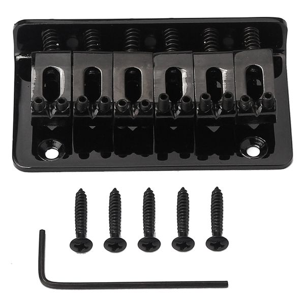 

6 string electric guitar hard tail fixed bridge 73mm with screws and wrench, black