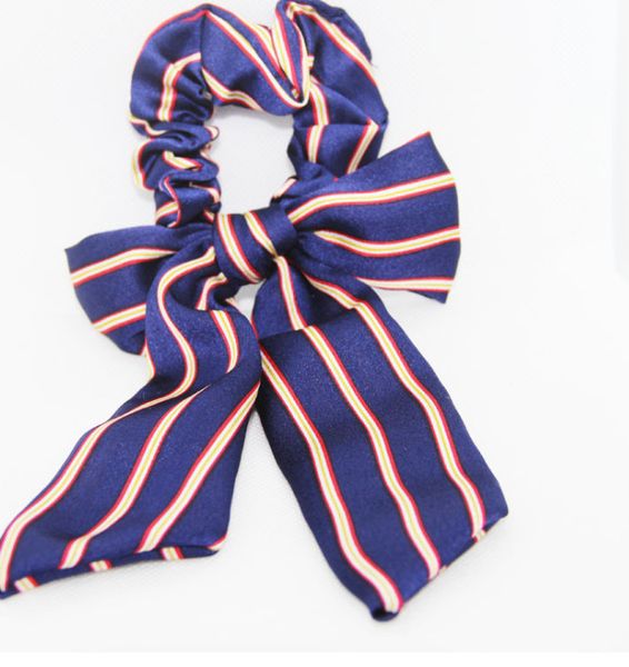 

children stripe bows scrunchie fashion baby girls ribbon bows ponytail holder kids princess hair accessories women hairbands y2864, Slivery;white