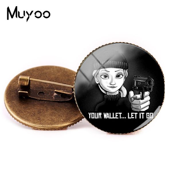 

2019 new style queen brooch glass cabochon pin hand craft jewelry princess anna brooches silver bronze pins gifts girl boy, Gray