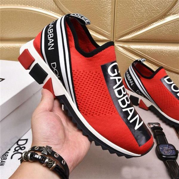 

2019 New DOLCE & GABBANA D.G Unisex Blue Knit Sorrento Sneaker DG Logo Turquoise Mesh Sneakers Running Casual Shoes