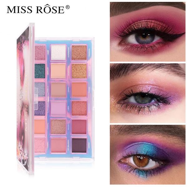 

мисс rose 18 цвет блеск матовая палитра теней для макияжа блеск пигмент дымчатый палитра теней водонепроницаемый косметика tslm1