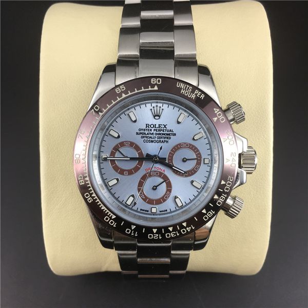 

luxury watch diamond panda rolas limited edition mechancal automatic stainless steel mens watch designer wristwatch mechanical classic, Slivery;brown