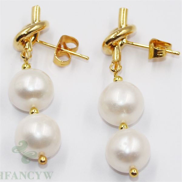 

10-11mm white baroque pearl earrings hook party flawless jewelry wedding mesmerizing gift aurora women cultured fashion, Silver