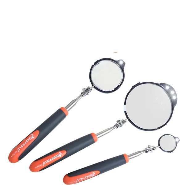 

retractable vehicle car chassis telescoping inspection mirror with led light