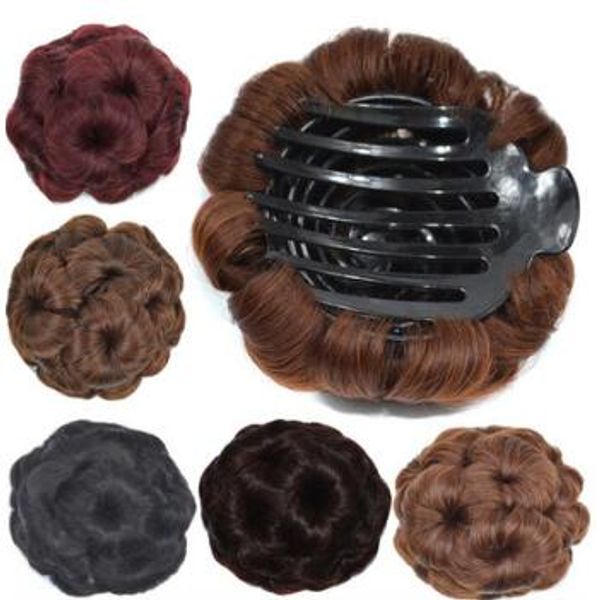 Human Hair Nine Flowers Bun Maker False Contract Mix Colore Bride
