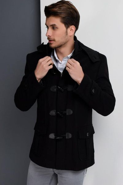 

dewberry men 's black overcoat-1020001p8379, Black;brown