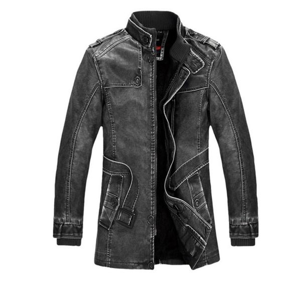 

fashion men's leather jacket leather brown men jacket faux men and coat jaqueta de couro 2018, Black