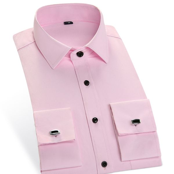 

2019 французские запонки мужская рубашка с длинным рукавом вечернее платье свадебный бизнес жених чистый цвет рубашки, White;black