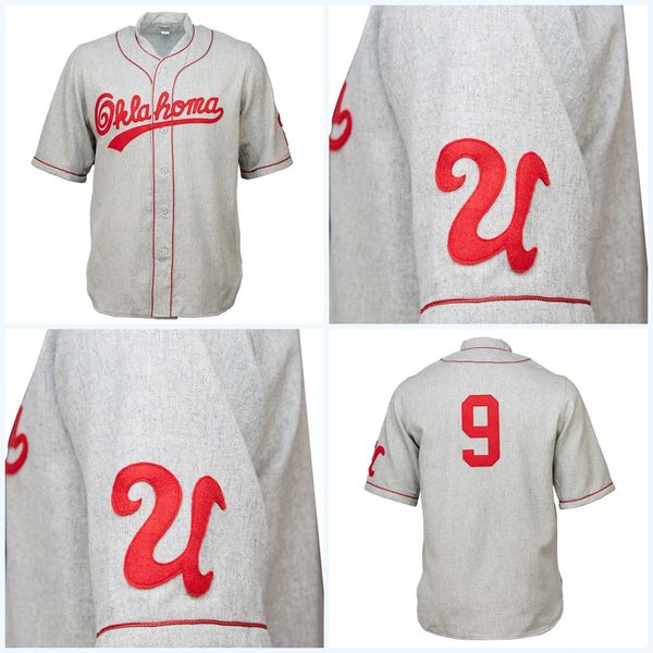 

University of Oklahoma 1937 Road Jersey Any Player or Number Stitch Sewn All Stitched High Quality Free Shipping Baseball Jerseys