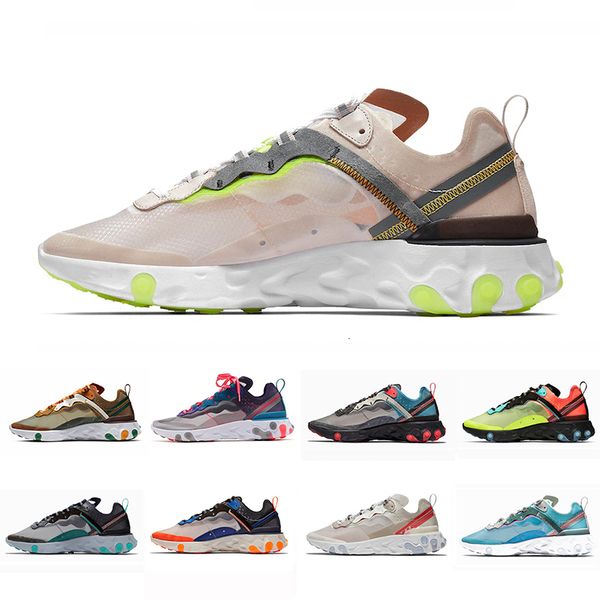 

87 light orewood brown react element x undercover mens running shoes men women orange peel sail triple black white trainers sports sneakers